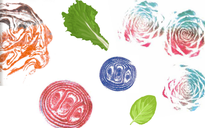 Atelier tampon : Des roses dans la salade